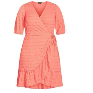 NWT 18W City Chic Sweet Romance Ruffle Hem Wrap Dress M/18